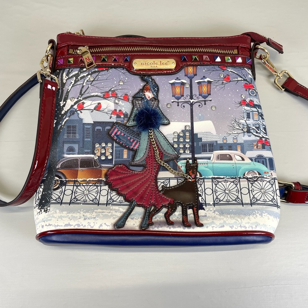 Nicole Lee USA 'Joanna Loves Snow' Womens Satchel Purse Bag Handbag Doberman